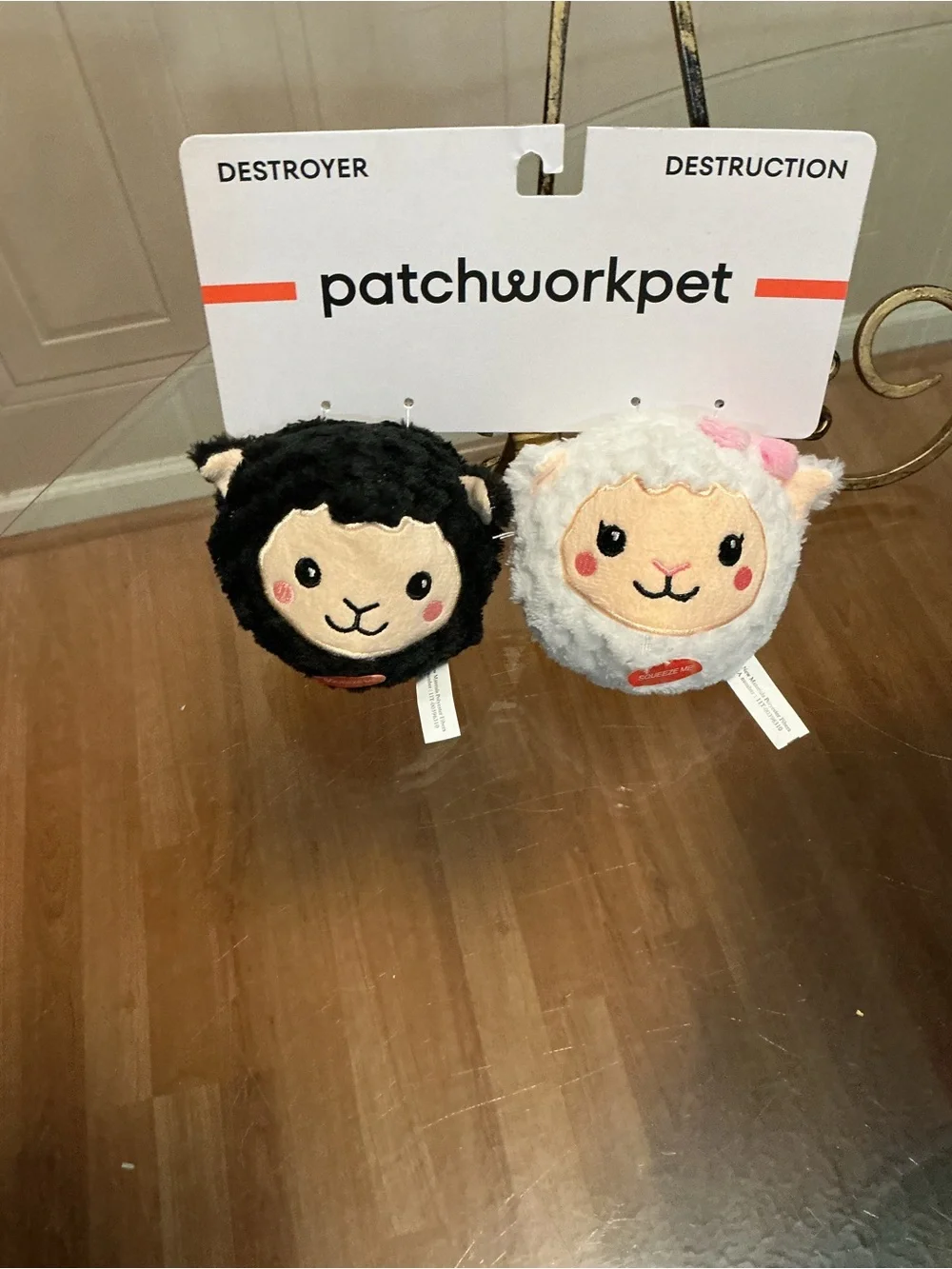 Brand New Patchwork~  Set Of 2  Sheep’s   Ball Belly ’ ~ Squeaky Dog Toy